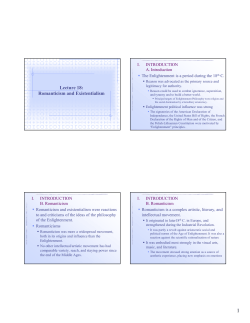 Lecture 18: Romanticism and Existentialism