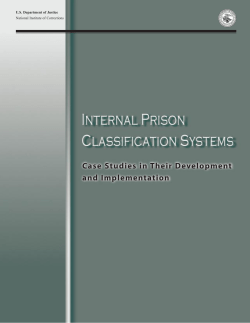Internal Prison Classification Systems