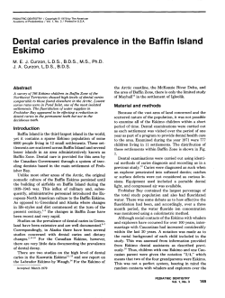 Dental caries prevalence in the Baffin Island Eskimo
