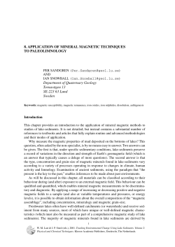 8. APPLICATION OF MINERAL MAGNETIC TECHNIQUES TO