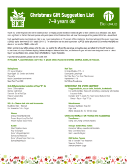 Christmas Gift Suggestion List 7–9 years old