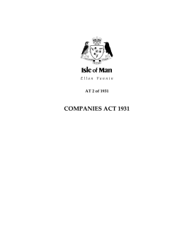 Companies Act 1931 - Isle of Man Government