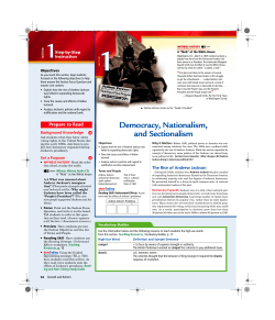 Democracy, Nationalism, and Sectionalism