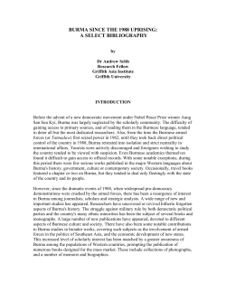 a select bibliography - Online Burma Library
