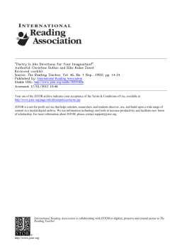 Poetry Is like Directions for Your Imagination!