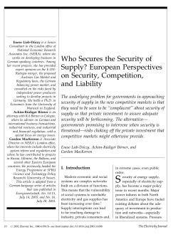 Who Secures the Security of Supply? European Perspectives on