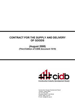 CONTRACT FOR THE SUPPLY AND DELIVERY OF GOODS