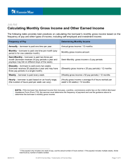 Calculating Monthly Gross Income and Other Earned
