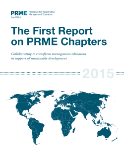 The First Report on PRME Chapters