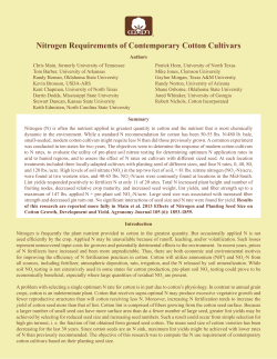 Nitrogen Requirements of Contemporary Cotton Cultivars