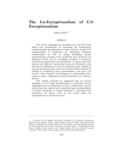 The Un-Exceptionalism of U.S. Exceptionalism