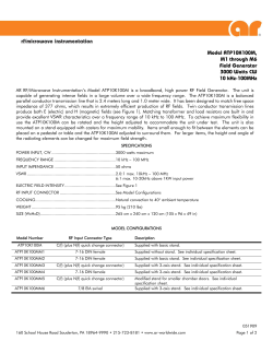 Model ATP10K100M, M1 through M6 Field Generator 3000 Watts