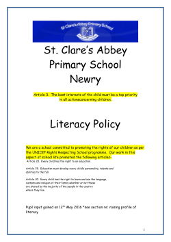 Literacy Policy - St Clare`s Abbey PS, Newry