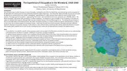 The Experience of Occupation in the Rhineland, 1918