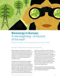 Bioenergy in Europe: A new beginning&mdash;or the end of