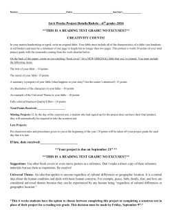 1st 6 Weeks Project Details/Rubric&mdash;6th grade-