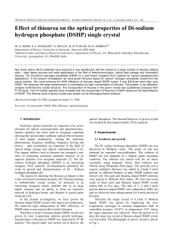 Effect of thiourea on the optical properties of Di