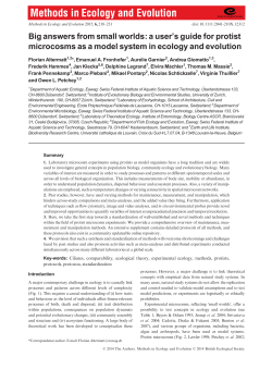 a user`s guide for protist microcosms as a model system in ecology