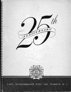 25th Anniversary Year Book of Captain Stephen S. T. Schoonmaker