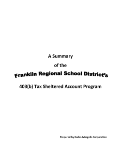 403(b) Summary Plan Description and Salary Reduction Agreement
