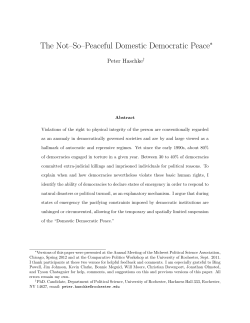The Not-So-Peaceful Domestic Democratic Peace (Peter Haschke)