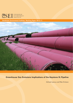 Greenhouse Gas Emissions Implications of the Keystone XL Pipeline