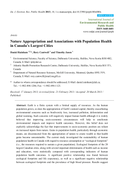 Nature Appropriation and Associations with Population Health in