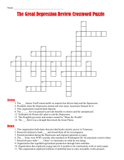 The Great Depression Review Crossword Puzzle