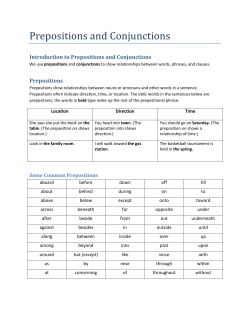 Prepositions and Conjunctions