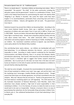 Persuasive Speech Years 10 - 12: Traditional speech There is no