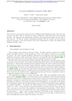 Is most published research really false?