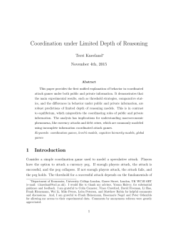 Coordination under Limited Depth of Reasoning