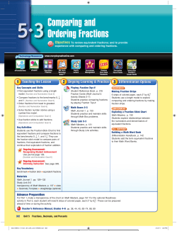 Comparing and Ordering Fractions