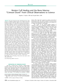 Rotator Cuff Healing and the Bone Marrow ``Crimson