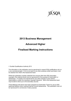 2013 Business Management Advanced Higher Finalised