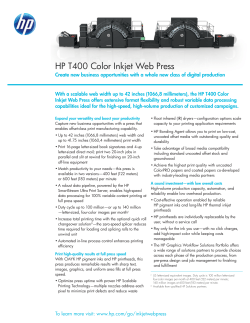HP T400 Color Inkjet Web Press Data Sheet