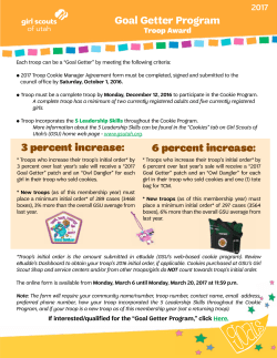 Goal Getter Program 3 percent increase: 6 percent increase: