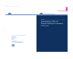 Amendments to FRS 101 Reduced Disclosure Framework 2015/16