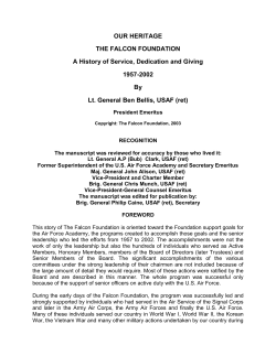 Falcon Foundation`s History 1957-2002