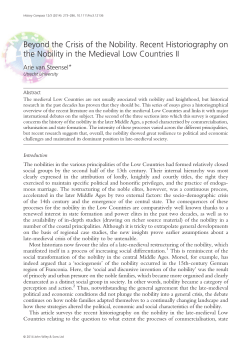 Beyond the Crisis of the Nobility. Recent Historiography on the