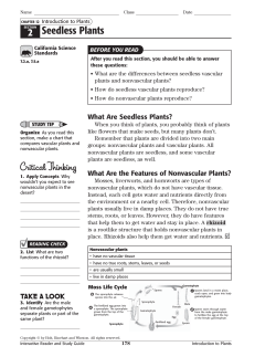 2 Seedless Plants Critical Thinking