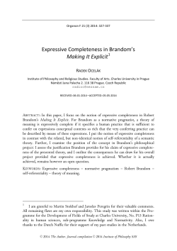 Expressive Completeness in Brandom`s Making It Explicit1
