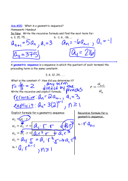 A geometric sequence is a sequence in which the quotient of each