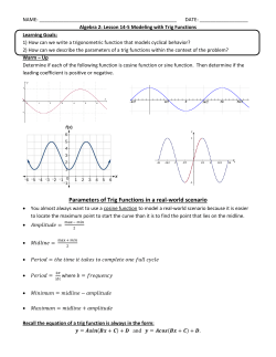 Parameters of Trig Functions in a real