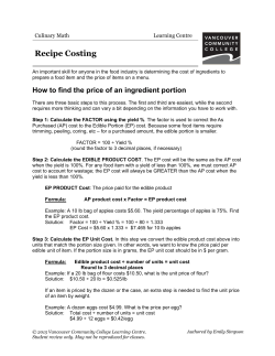 Culinary Recipe Costing - VCC Library