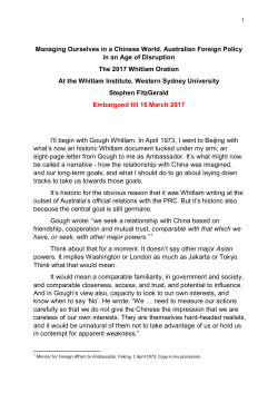 FitzGerald, Stephen - Department of Foreign Affairs and Trade