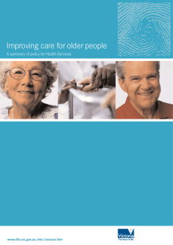Improving care for older people: a summary of policy for