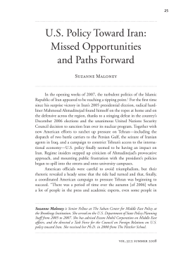US Policy Toward Iran: Missed Opportunities