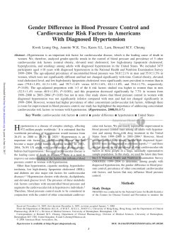 Gender Difference in Blood Pressure Control and