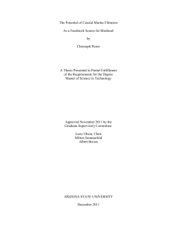 The Potential of Near Shore Marine Filtration